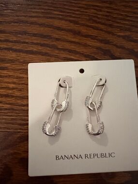 Banana Republic Silver Link Drop Earrings